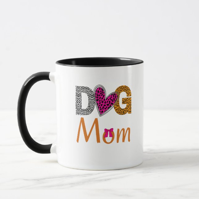 Mug Dog Mom Leopard Print/Trending Dog  Lover Gift (Gauche)