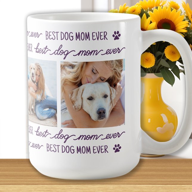 Mug DOG MOM Personnalisé 4 Photo Collage (Créateur téléchargé)