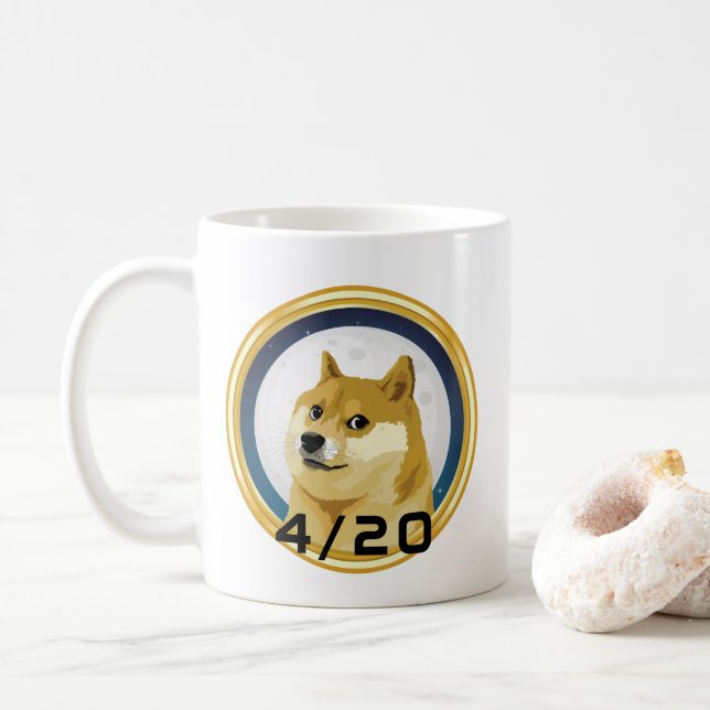 Mug Dogecoin Doge Day 4/20 Stock Market Crypto Funny (Avec donut)