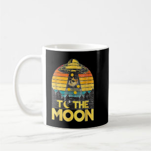 Mug Dogecoin OVNI à la Lune Distressed Chien Riche en