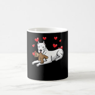 Mug Dogo Argentino Chien Avec Animal Stuffé Et Coeurs