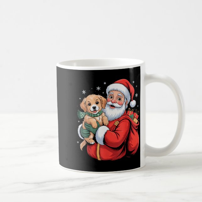 Mug Dogs Golden Retriever Puppy Santa Christmas Funny  (Droite)