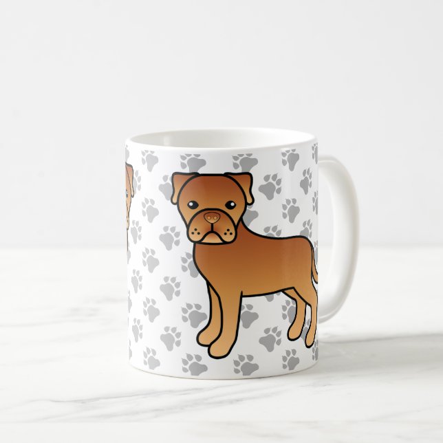 Mug Dogue De Bordeaux Chien De Dessin Animé Mignon (Devant droit)