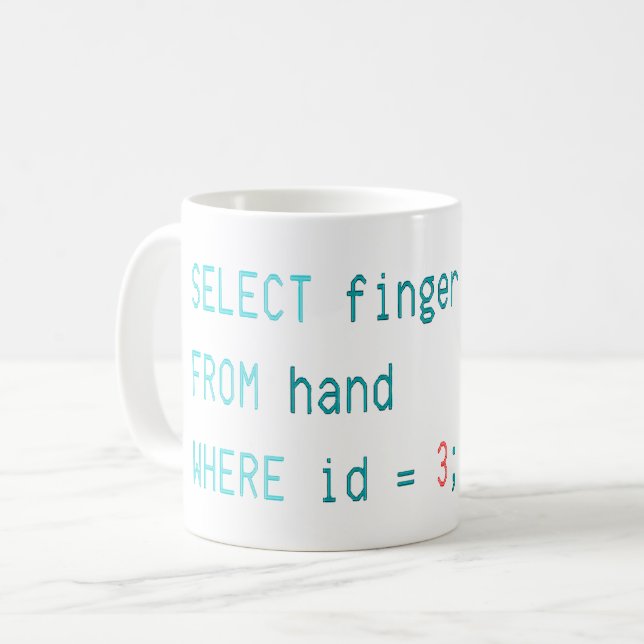 MUG DOIGT MOYEN DE CODER - SÉLECTIONNEZ LE DOIGT DE LA (Devant gauche)