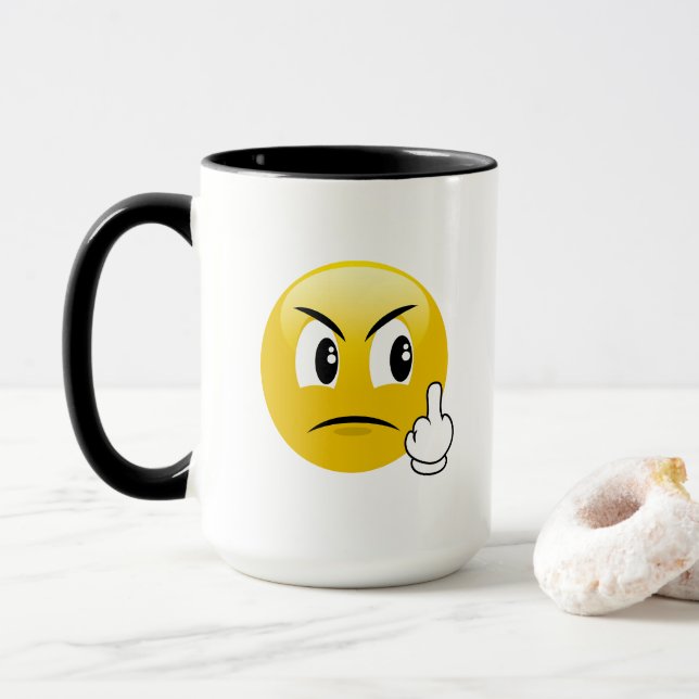 Mug Doigt moyen Emoji (Avec donut)
