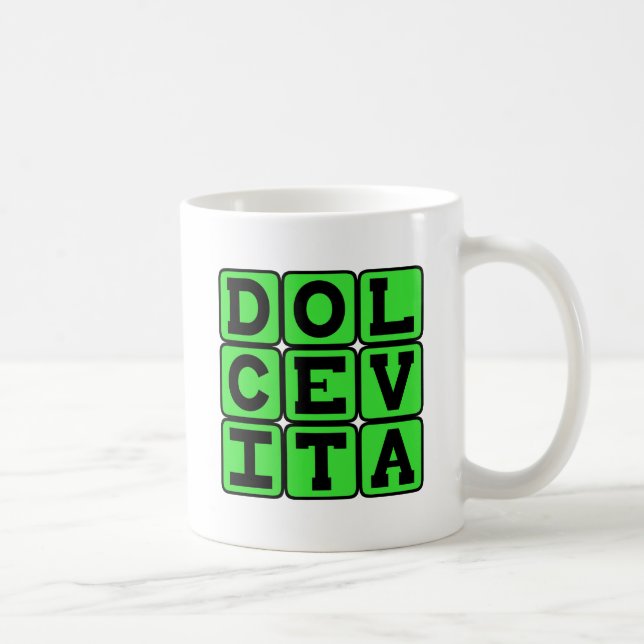 Mug Dolce Vita, Bonne Vie Phrase Latin (Droite)