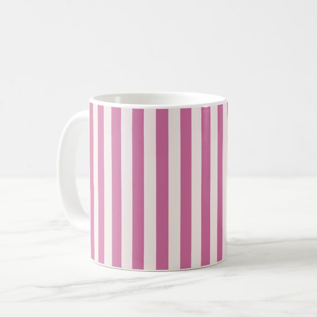 Mug doll pink striped | pink stripes  (Devant gauche)