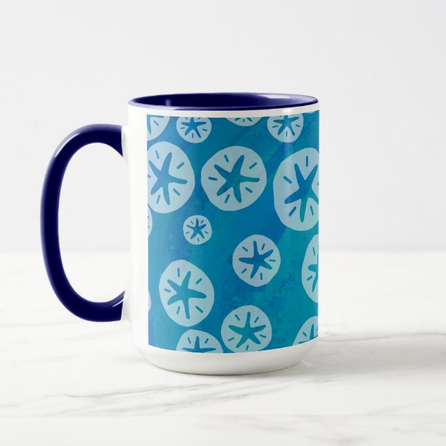 Mug Dollar de sable blanc et Motif bleu (Gauche)
