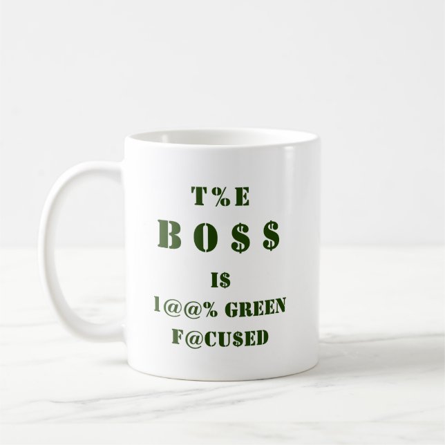 Mug Dollar Dollar% Symboles monétaires en vert (Gauche)