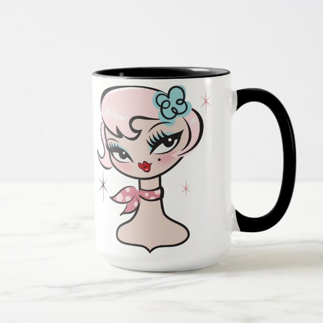 Mug Dolly Chic Rose par Fluff (Droite)