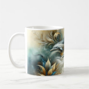 Mug Dolphins Golden Botanical Dreamscape
