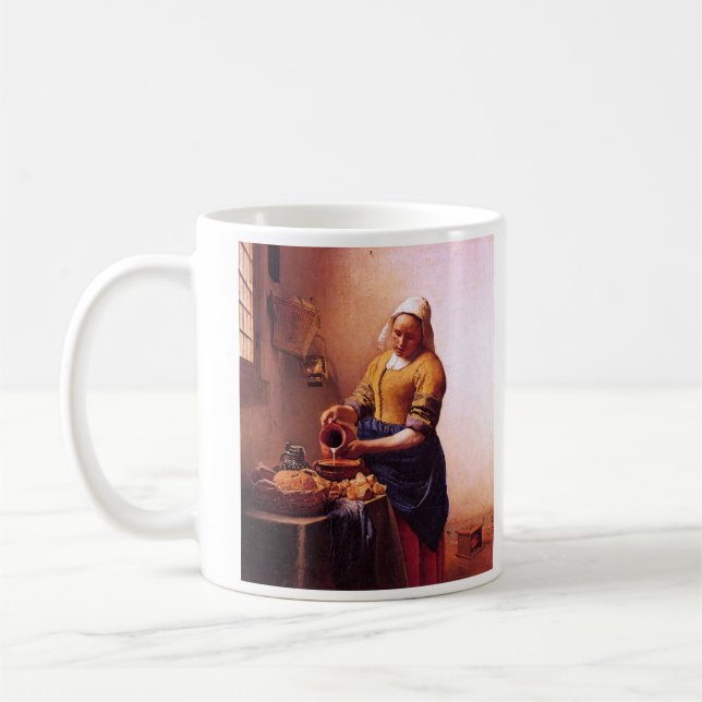 Mug Domestique de lait par Johannes Vermeer (Gauche)