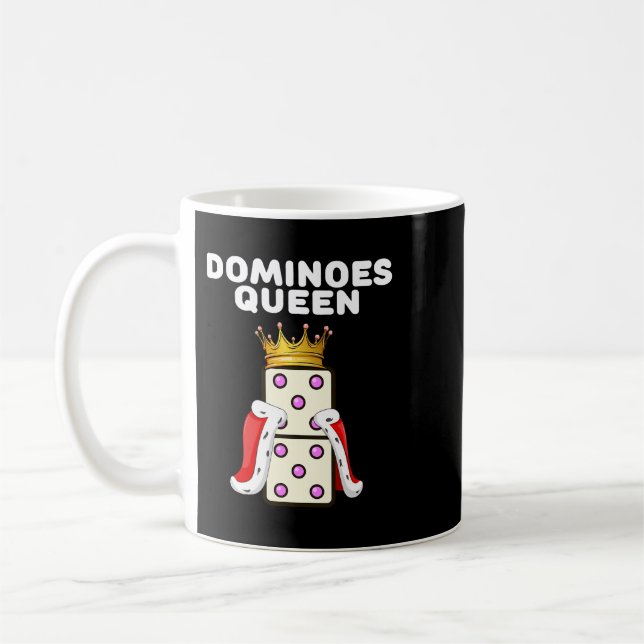 Mug Dominos Reine Femme Domino Joueuse Chemise Filles  (Gauche)