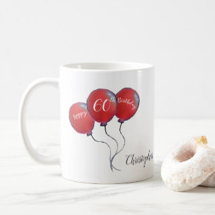 Mug Don de ballon rouge à 60 ans
