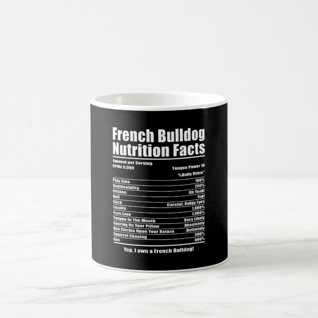 Mug Don de chien | French Bulldog Nutrition Facts (Centre)