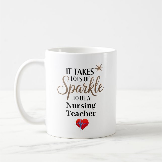 Mug Don de devis Sparkle pour enseignant en soins infi (Gauche)