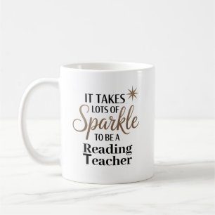 Mug Don de devis Sparkle pour la lecture Т enseignant
