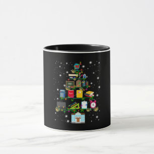 Mug Don de l'enseignant Arbre de Noël lié à l'éco