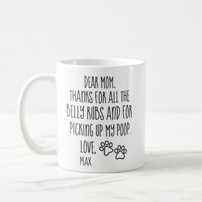 Mug Don de maman chien, Fête des mères maman chien per (Gauche)