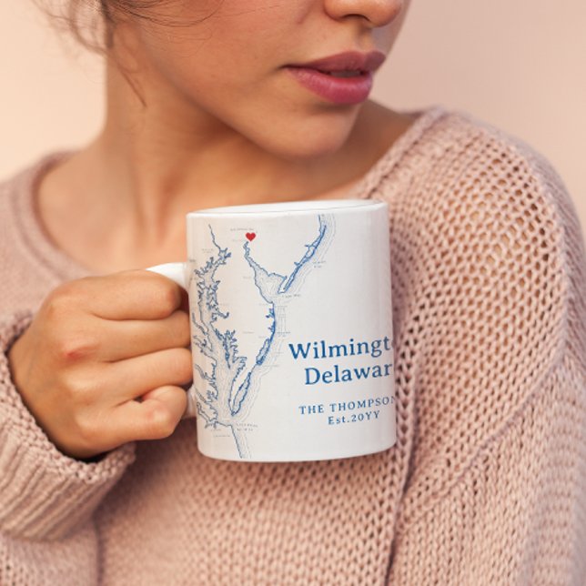 Mug Don Wilmington Delaware (Wilmington Delaware Custom Coffee Mug with Chesapeake bay Map from Coastal Map Designs)