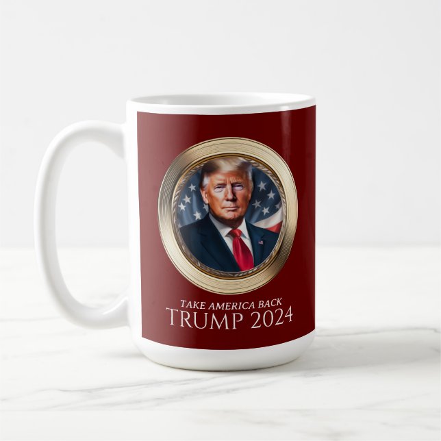 Mug Donald Trump 2024 - Collectible républicain rouge (Gauche)
