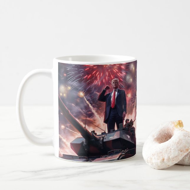 Mug Donald Trump 2024 Héros militaire Pro-Trump Funny  (Avec donut)