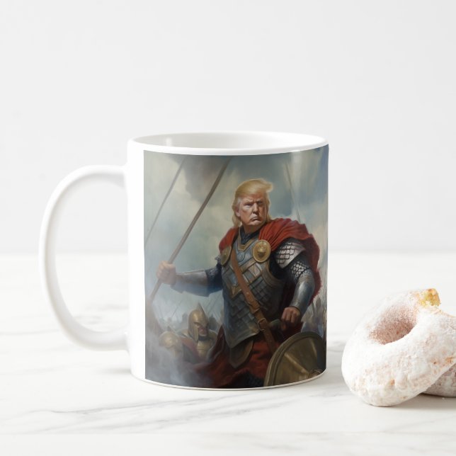 Mug Donald Trump 2024 Viking Warrior Hero Funny AI (Avec donut)