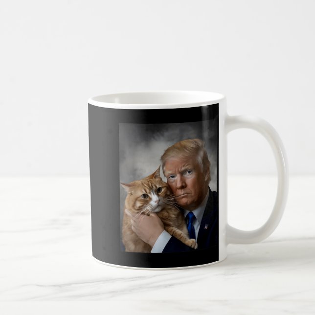 Mug Donald Trump And Cat Funny Trump And Cat, Litical  (Droite)