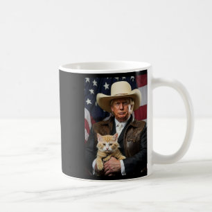Mug Donald Trump Chemise de chat Cowboy Drapeau améric