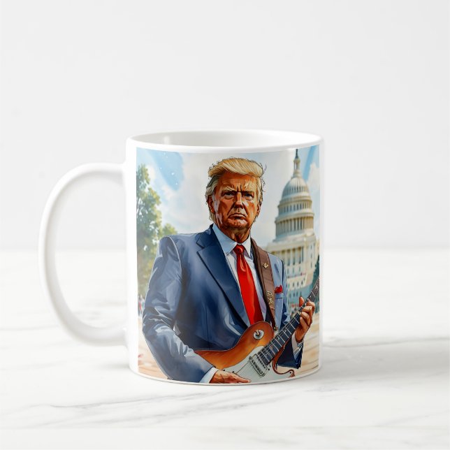 Mug Donald Trump jouant de la guitare électrique Capit (Gauche)
