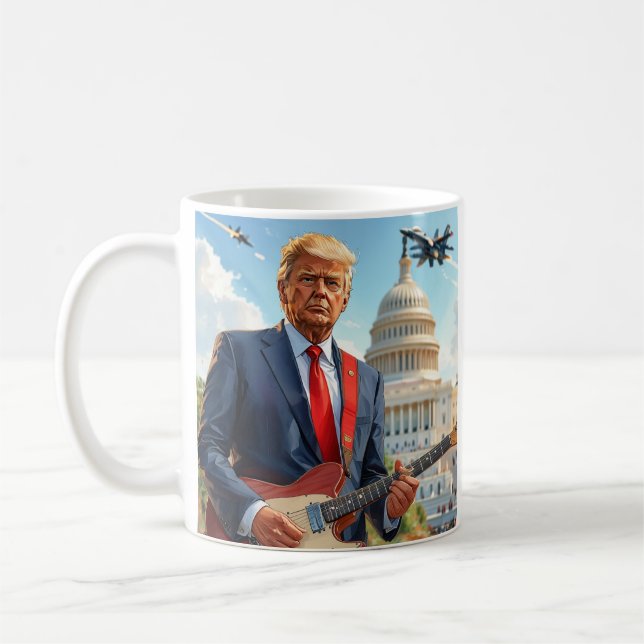 Mug Donald Trump jouant de la guitare électrique Capit (Gauche)