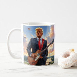 Mug Donald Trump jouant de la guitare électrique Washi