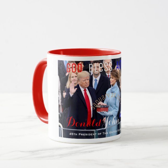 Mug Donald Trump prêtant serment 20 janvier (Devant gauche)