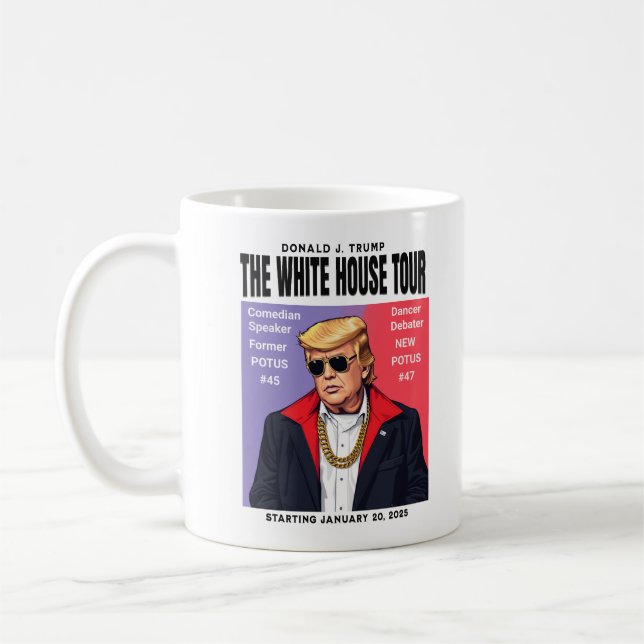 Mug Donald Trump : Tour de la Maison Blanche, Style 2 (Gauche)