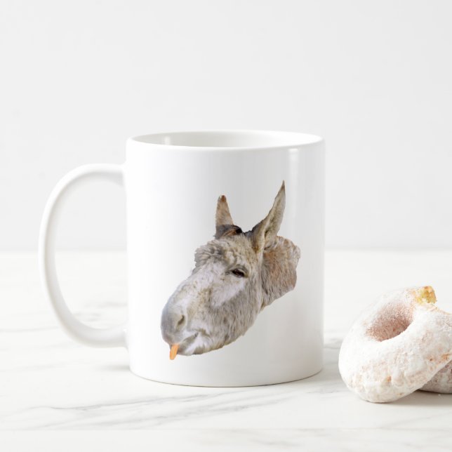 Mug Donkey appelé Carottes, (Avec donut)