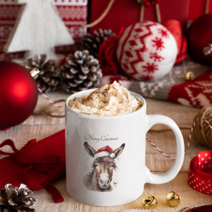 Mug Donkey de Noël, personnalisable