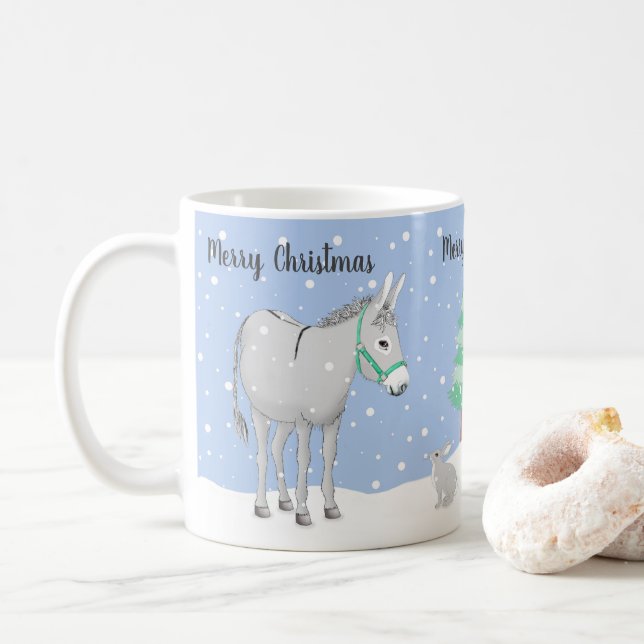 Mug Donkey Rabbit neige Musique de Noël (Avec donut)