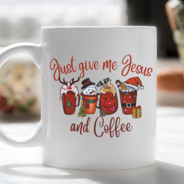 Mug Donne-moi Jésus et Café Noël Mignonne Noël Noël (Créateur téléchargé)