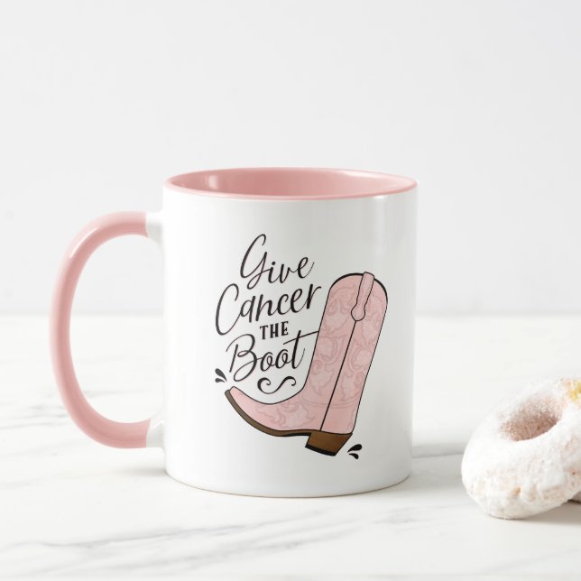 Mug Donner au cancer la conscience du cancer du sein d (Avec donut)