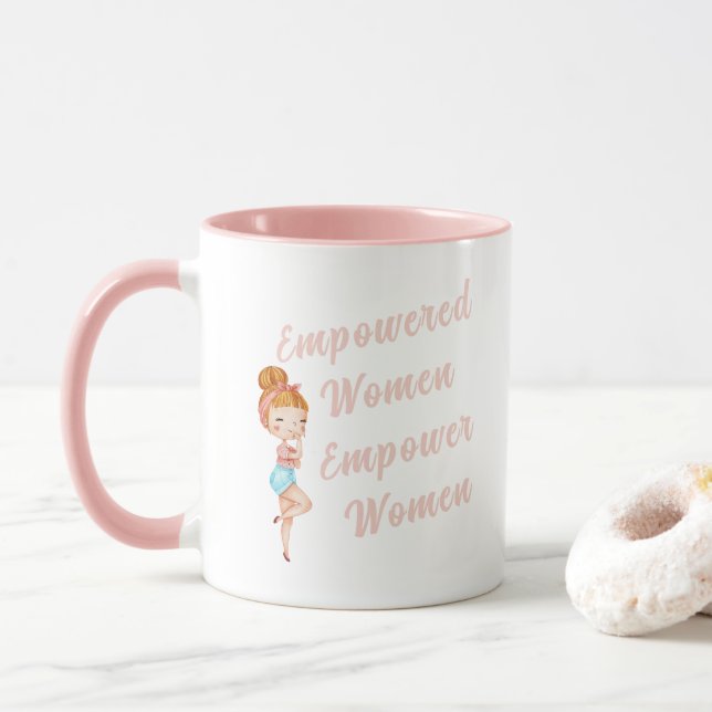 Mug Donner aux femmes les moyens d'autonomiser les fem (Avec donut)