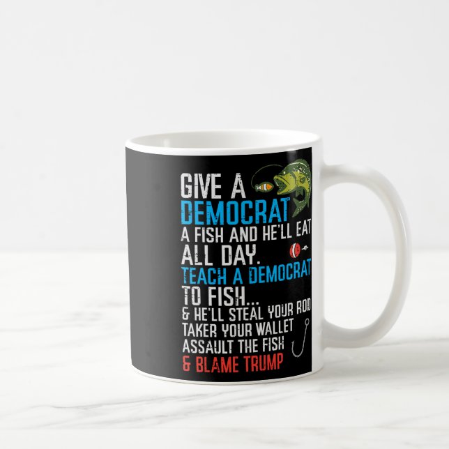 Mug Donner Un Poisson Démocrate Drôle Pêcher Hommes Ré (Droite)