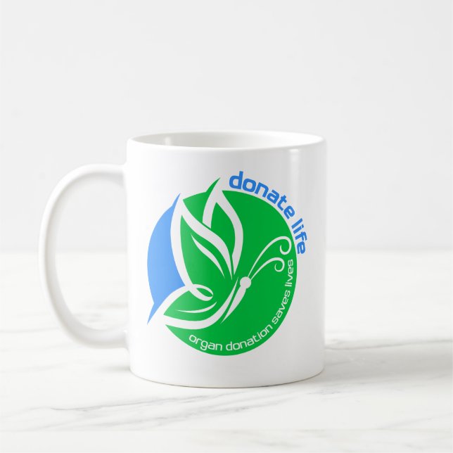 Mug Donnez la vie Papillon de sensibilisation au don d (Gauche)