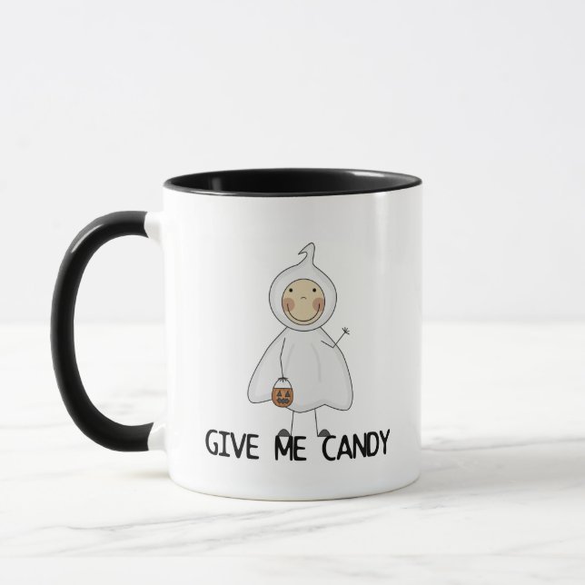 Mug Donnez-moi des t-shirts et des cadeaux Candy (Gauche)
