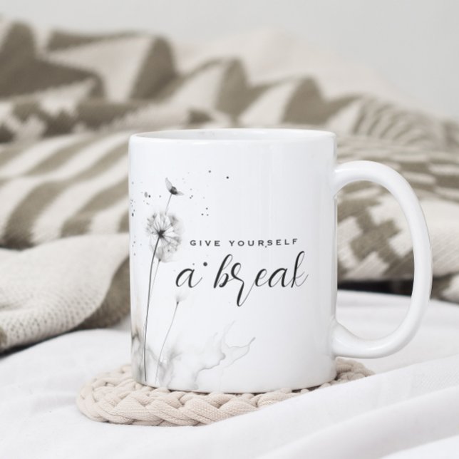 Mug Donnez-vous une pause aquarelle Dandelion (Créateur téléchargé)