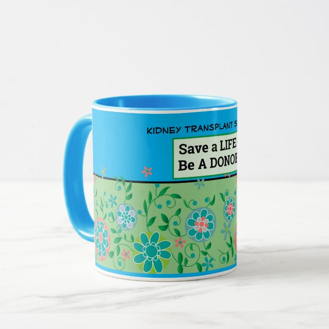 Mug Dons de transplantation personnalisable Café flora (Devant gauche)