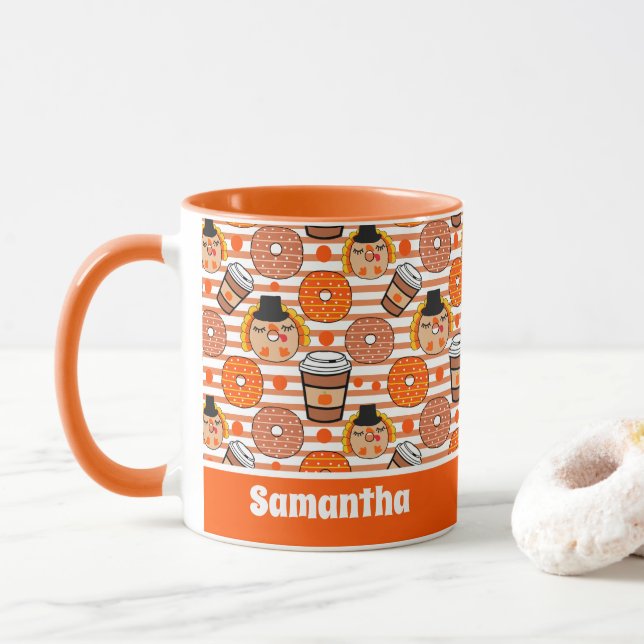 Mug Donuts d'action de grâce et tranches d'orange de l (Avec donut)
