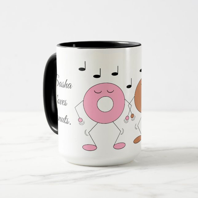 Mug Donuts dansants blancs (Devant gauche)