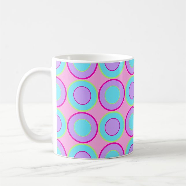 Mug Donuts Lilac Et Turquoise Avec Remplissage Sur Ros (Gauche)