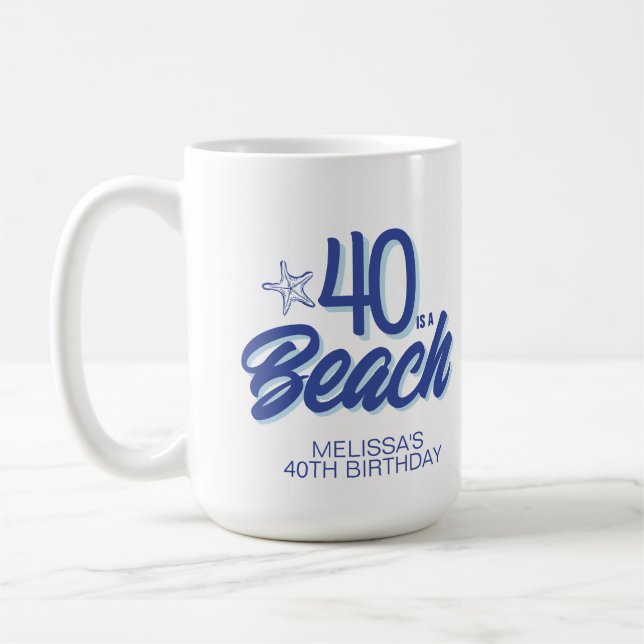 Mug Doodle 40 Tendu À La Main Est Un Anniversaire De P (Gauche)