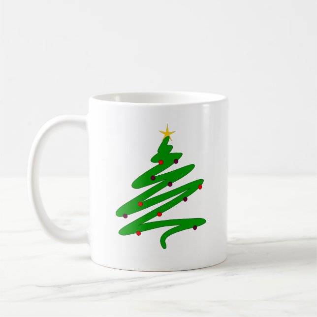 Mug Doodle arbre de Noël vert (Gauche)
